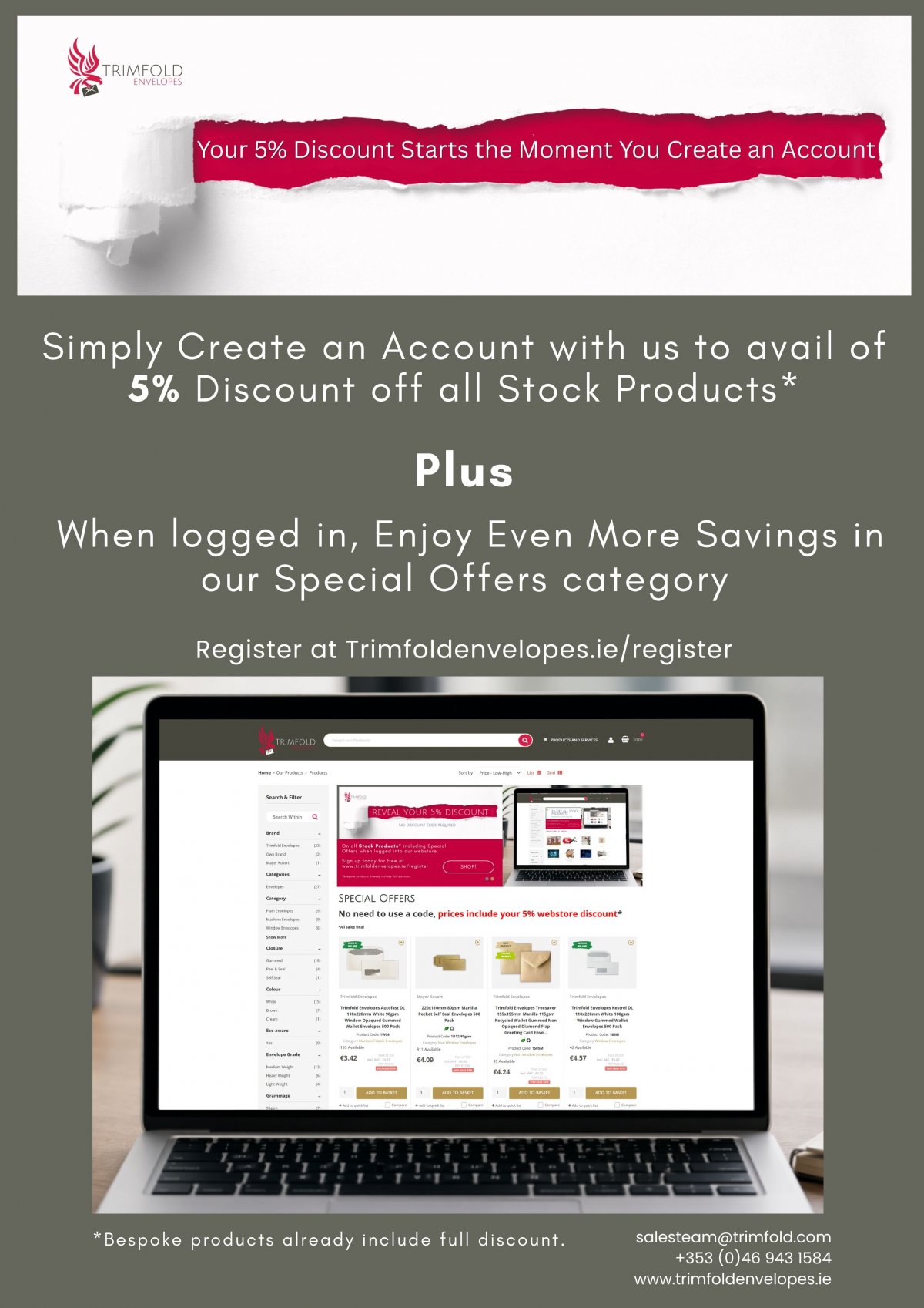 Your Discount Starts the Moment You Create an Account
